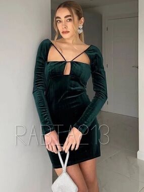 ZARA VELVET CUT OUT DRESS